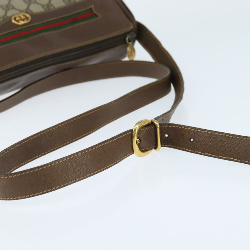 【日本直送】GUCCI GG Supreme Web Sherry Line 手提包 PVC 米色 金色 001 58 0918 正品 BA7459-6