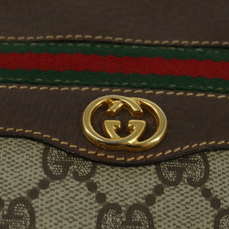 【日本直送】GUCCI GG Supreme Web Sherry Line 手提包 PVC 米色 金色 001 58 0918 正品 BA7459-13