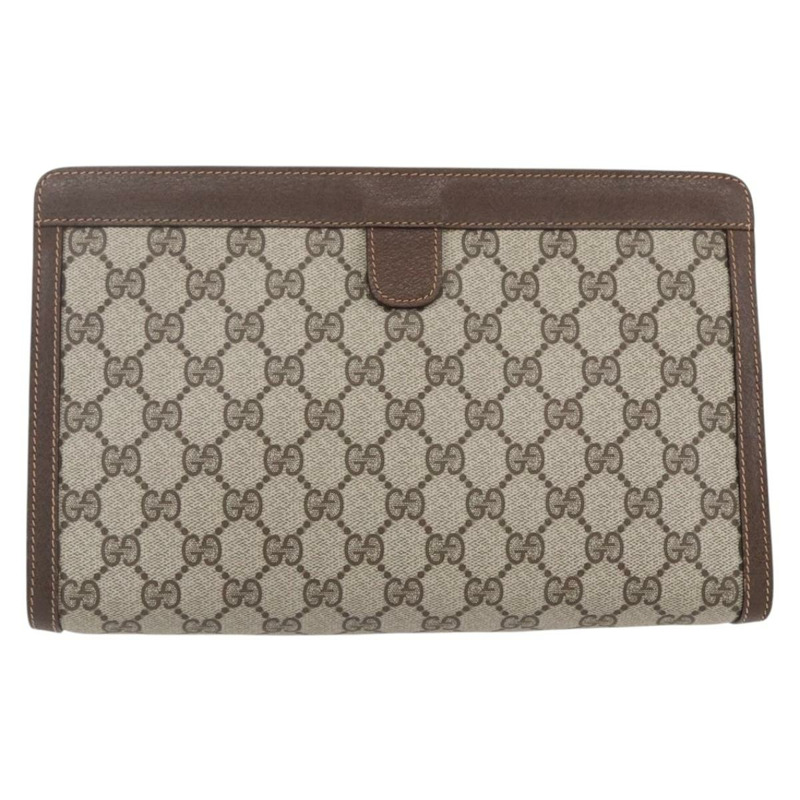 【日本直送】GUCCI GG Supreme Web Sherry Line 手拿包 PVC 米色 金色 89 01 033 正品 BA7453-2