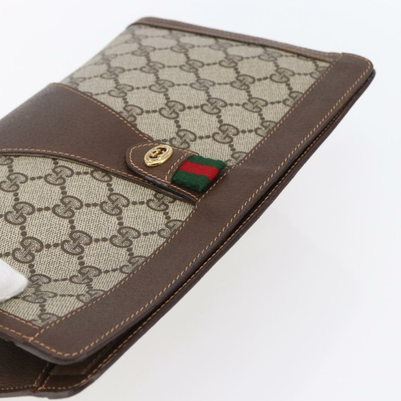 【日本直送】GUCCI GG Supreme Web Sherry Line 手拿包 PVC 米色 金色 89 01 033 正品 BA7453-5