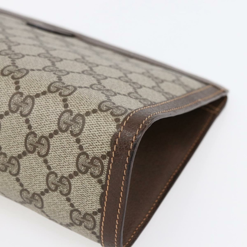 【日本直送】GUCCI GG Supreme Web Sherry Line 手拿包 PVC 米色 金色 89 01 033 正品 BA7453-9