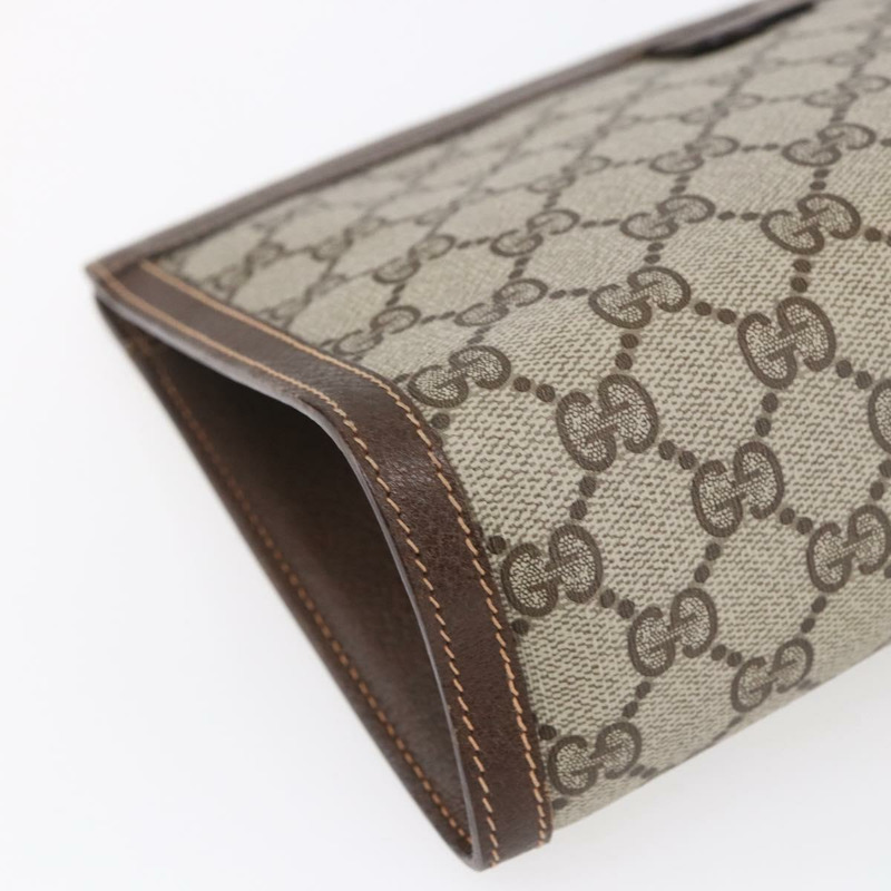 【日本直送】GUCCI GG Supreme Web Sherry Line 手拿包 PVC 米色 金色 89 01 033 正品 BA7453-10