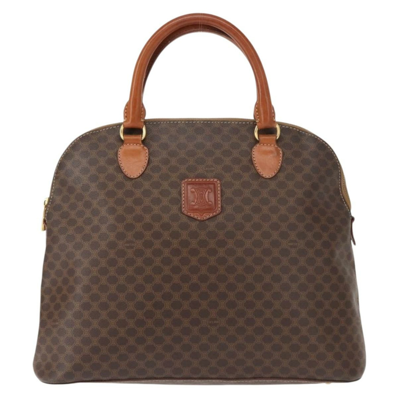 【日本直送】CELINE Macadam帆布手提包 PVC皮革 棕色 金色 正品 ki6134-1