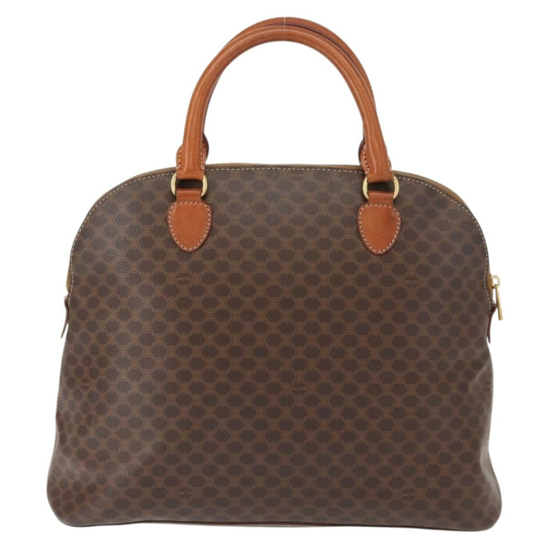 【日本直送】CELINE Macadam帆布手提包 PVC皮革 棕色 金色 正品 ki6134-2