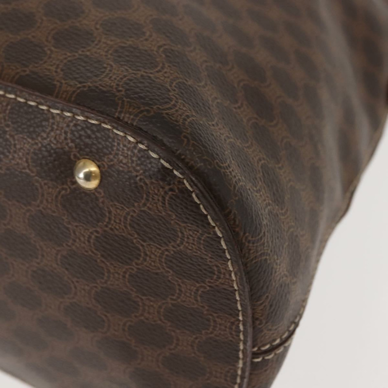 【日本直送】CELINE Macadam帆布手提包 PVC皮革 棕色 金色 正品 ki6134-10