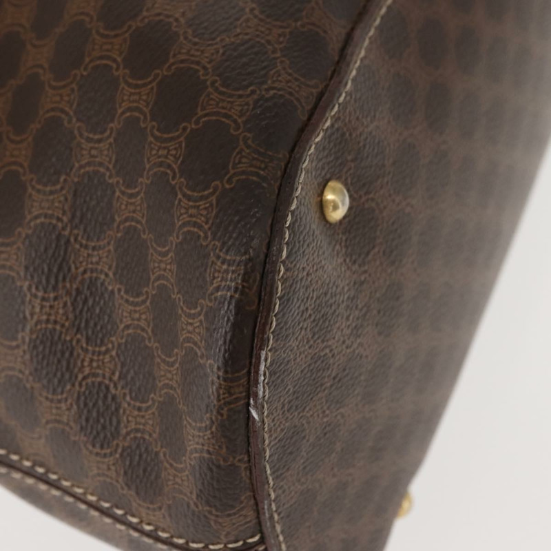 【日本直送】CELINE Macadam帆布手提包 PVC皮革 棕色 金色 正品 ki6134-11