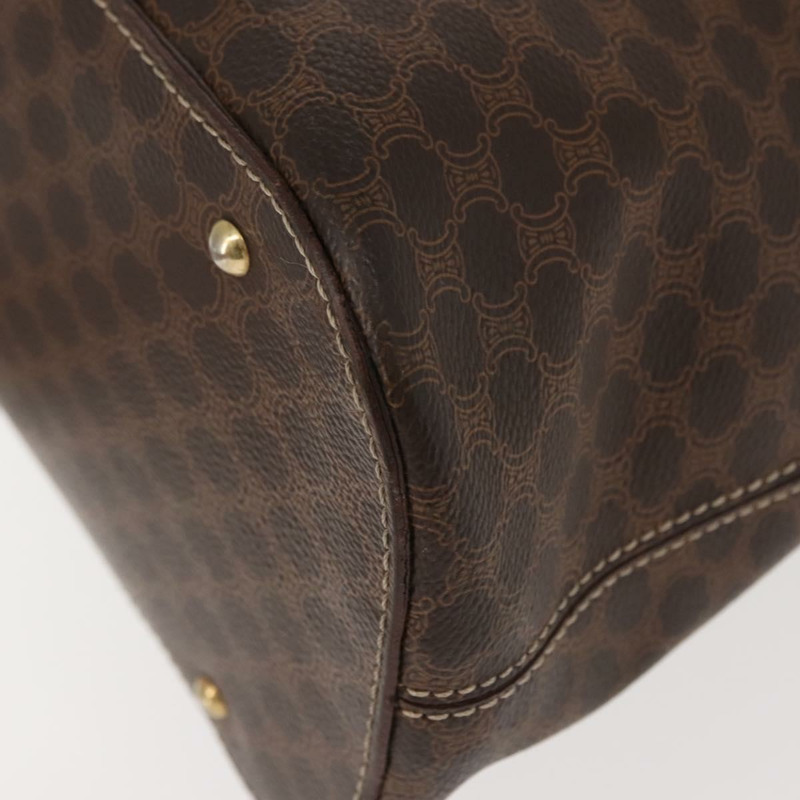 【日本直送】CELINE Macadam帆布手提包 PVC皮革 棕色 金色 正品 ki6134-12
