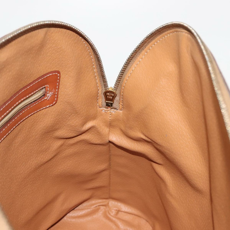 【日本直送】CELINE Macadam帆布手提包 PVC皮革 棕色 金色 正品 ki6134-17