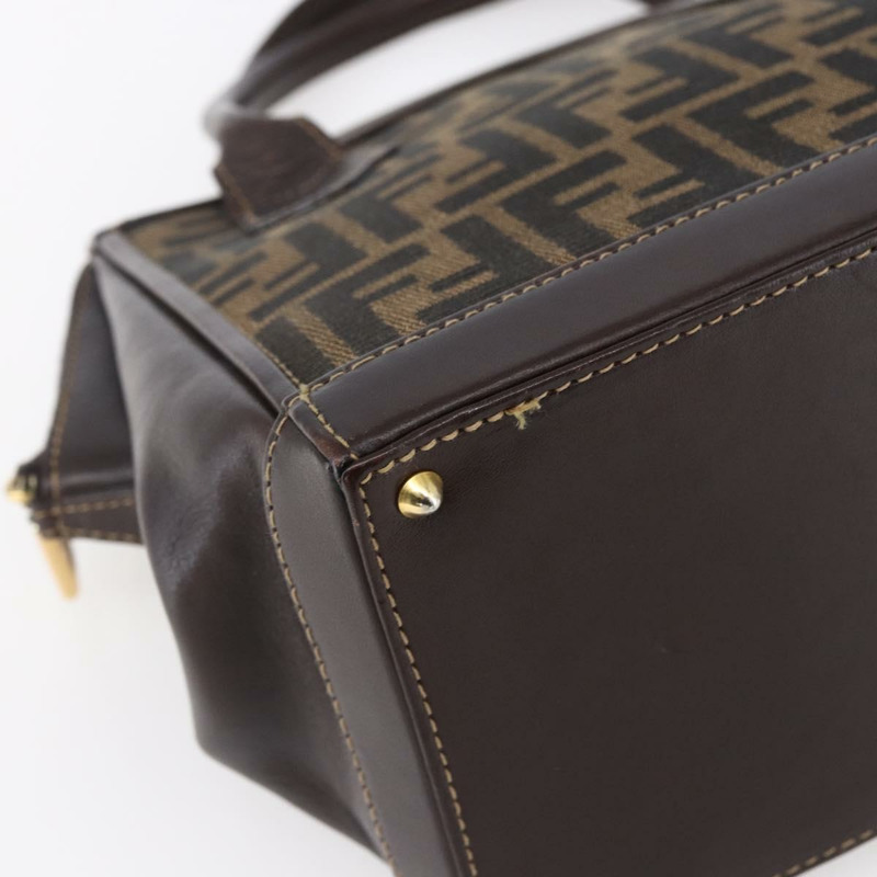 【日本直送】FENDI Zucca帆布手提包 黑色 棕色 正品 150763-10