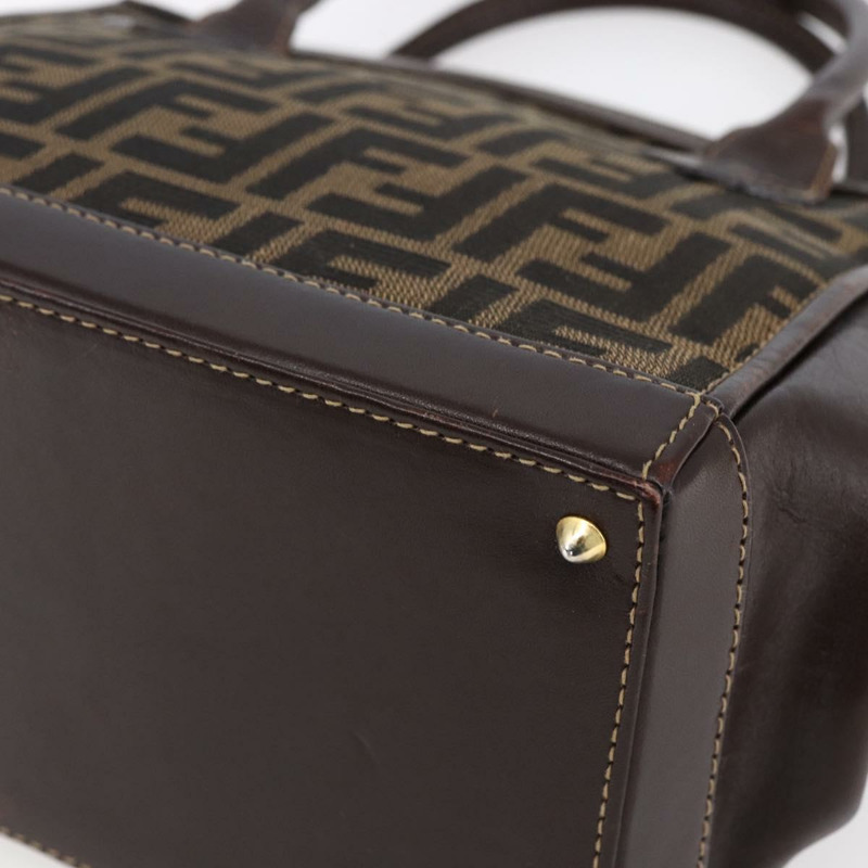 【日本直送】FENDI Zucca帆布手提包 黑色 棕色 正品 150763-11