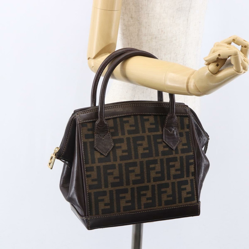 【日本直送】FENDI Zucca帆布手提包 黑色 棕色 正品 150763-22