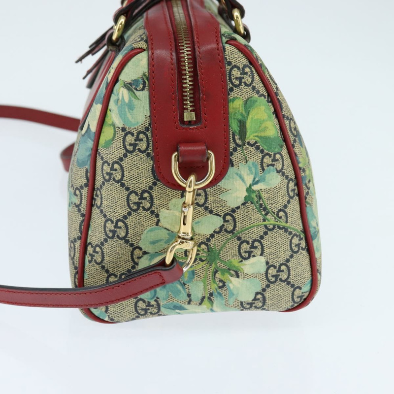 【日本直送】GUCCI GG Supreme 植物圖案手提包 PVC 兩用 米色 金色 546314 正品 150720-3