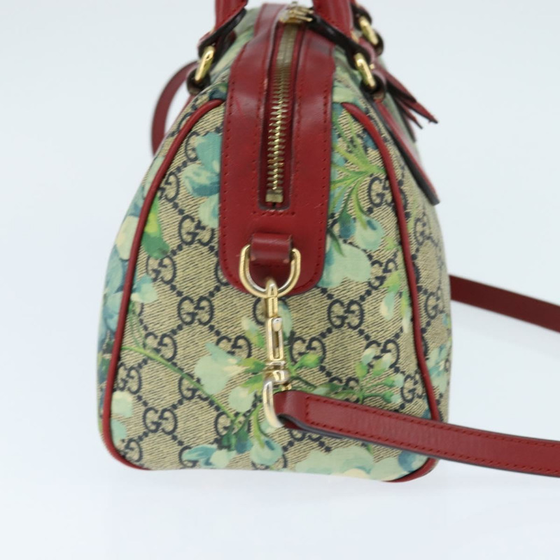【日本直送】GUCCI GG Supreme 植物圖案手提包 PVC 兩用 米色 金色 546314 正品 150720-4