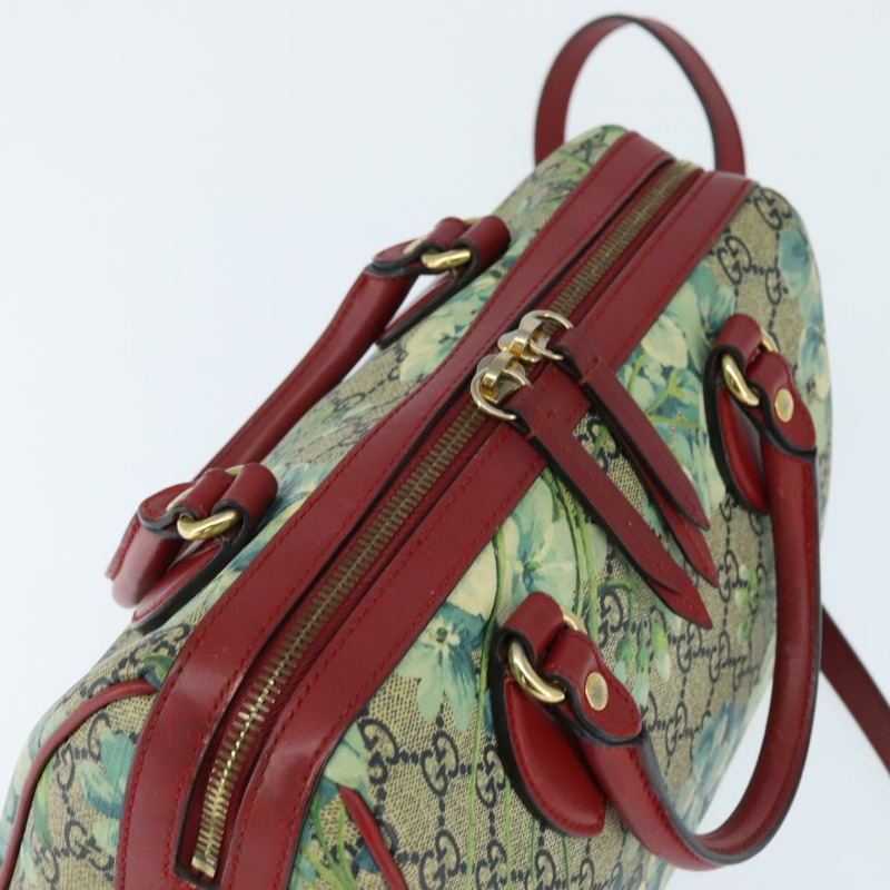 【日本直送】GUCCI GG Supreme 植物圖案手提包 PVC 兩用 米色 金色 546314 正品 150720-5