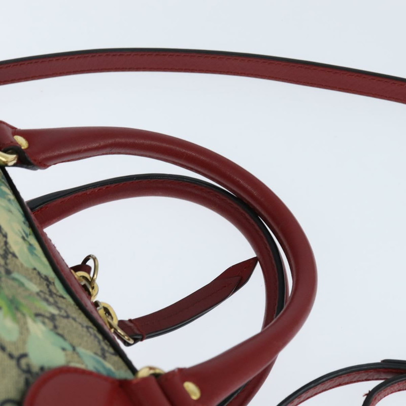 【日本直送】GUCCI GG Supreme 植物圖案手提包 PVC 兩用 米色 金色 546314 正品 150720-7