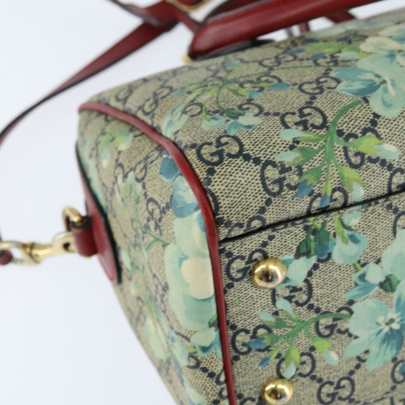 【日本直送】GUCCI GG Supreme 植物圖案手提包 PVC 兩用 米色 金色 546314 正品 150720-13