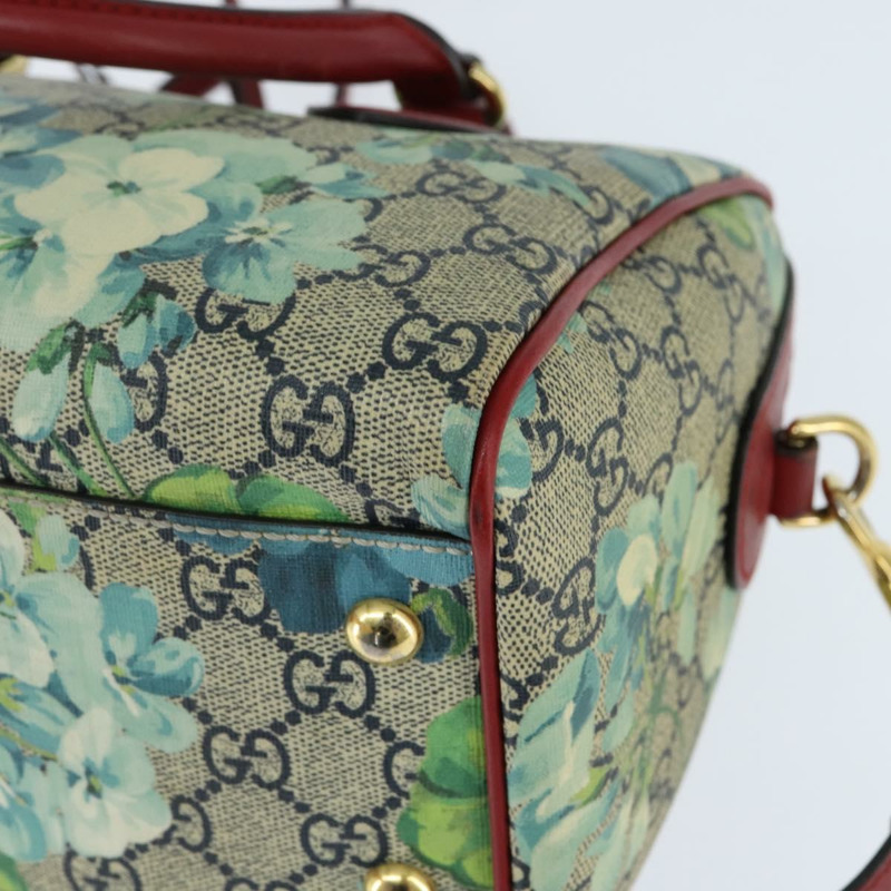 【日本直送】GUCCI GG Supreme 植物圖案手提包 PVC 兩用 米色 金色 546314 正品 150720-14