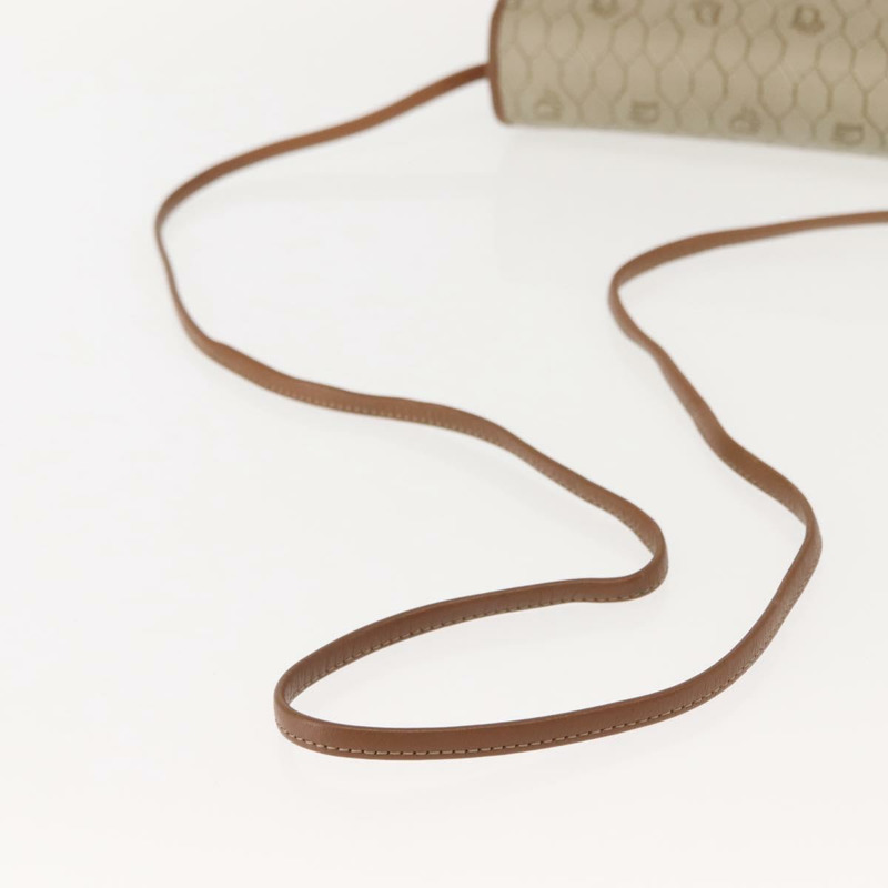 【日本直送】Christian Dior 蜂巢帆布肩背包 PVC 金色米色 正品 147886-6