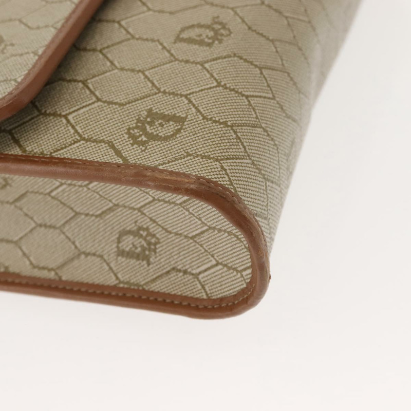 【日本直送】Christian Dior 蜂巢帆布肩背包 PVC 金色米色 正品 147886-9