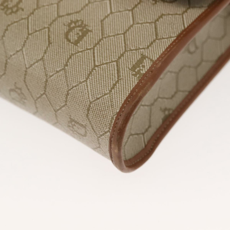 【日本直送】Christian Dior 蜂巢帆布肩背包 PVC 金色米色 正品 147886-10