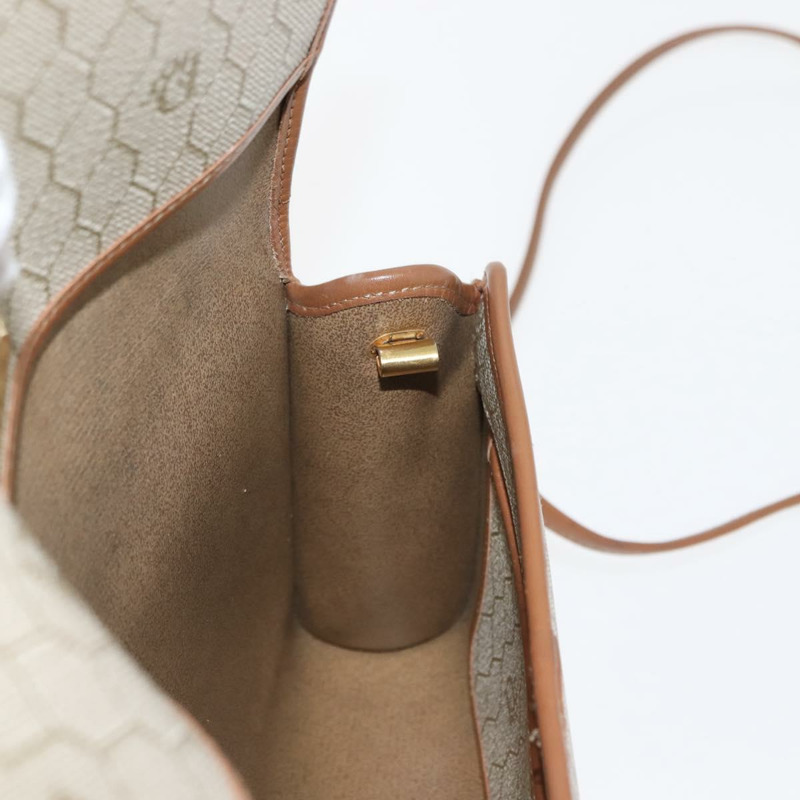 【日本直送】Christian Dior 蜂巢帆布肩背包 PVC 金色米色 正品 147886-17