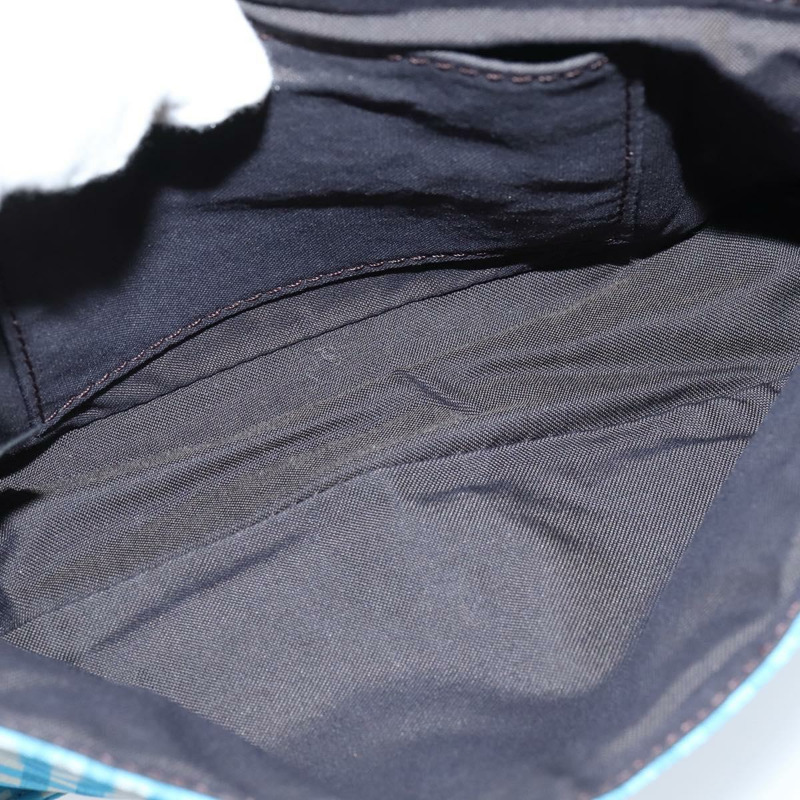 【日本直送】FENDI Mamma Baguette 肩背包 尼龍材質 2way 藍色金色 Auth 151178-19