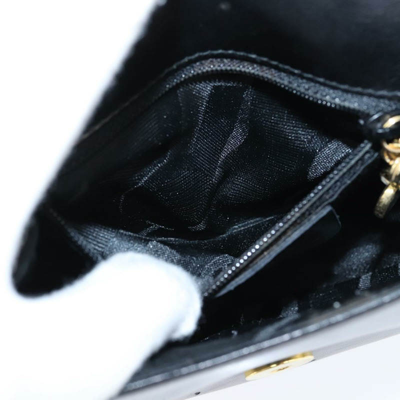 【日本直送】Salvatore Ferragamo Gancini 鏈條單肩包，黑色皮革，金色，正品，貨號 151140-19