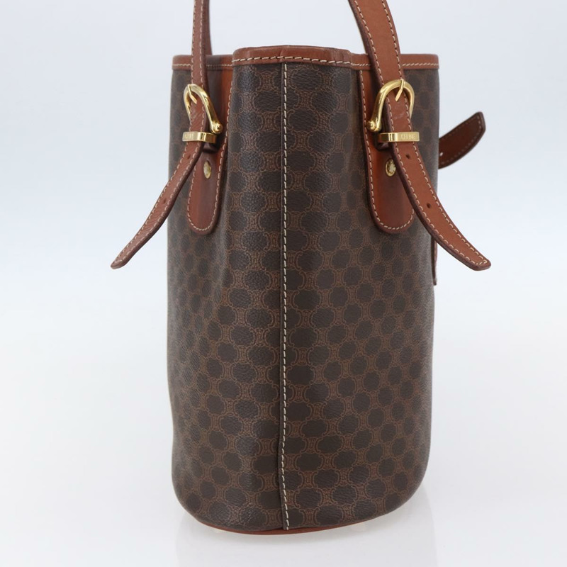 【日本直送】CELINE Macadam帆布手提包 PVC皮革 棕色 金色 正品 151049-3