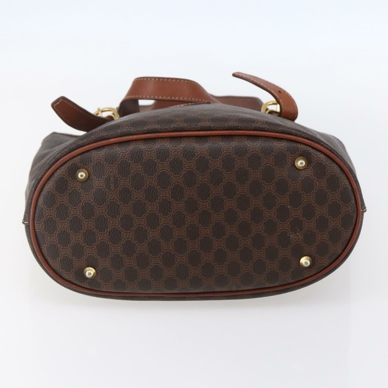 【日本直送】CELINE Macadam帆布手提包 PVC皮革 棕色 金色 正品 151049-8