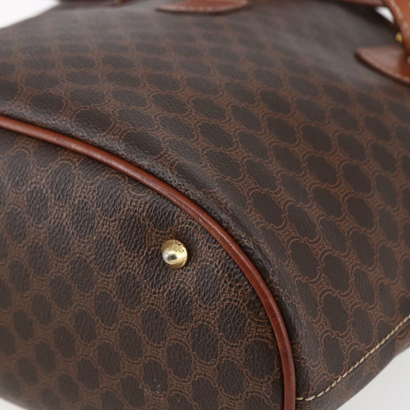 【日本直送】CELINE Macadam帆布手提包 PVC皮革 棕色 金色 正品 151049-9