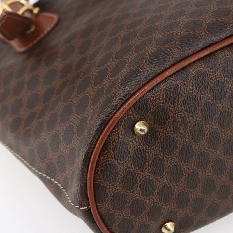 【日本直送】CELINE Macadam帆布手提包 PVC皮革 棕色 金色 正品 151049-10