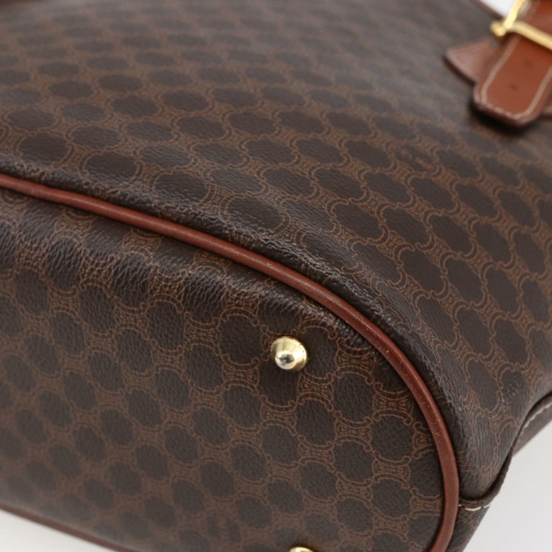 【日本直送】CELINE Macadam帆布手提包 PVC皮革 棕色 金色 正品 151049-11