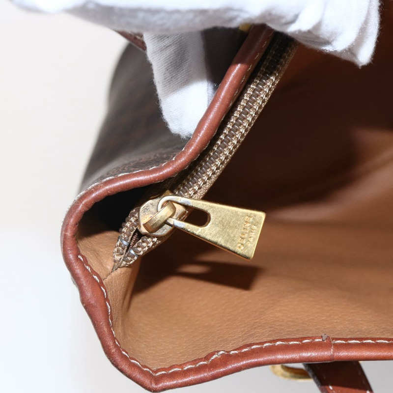 【日本直送】CELINE Macadam帆布手提包 PVC皮革 棕色 金色 正品 151049-15