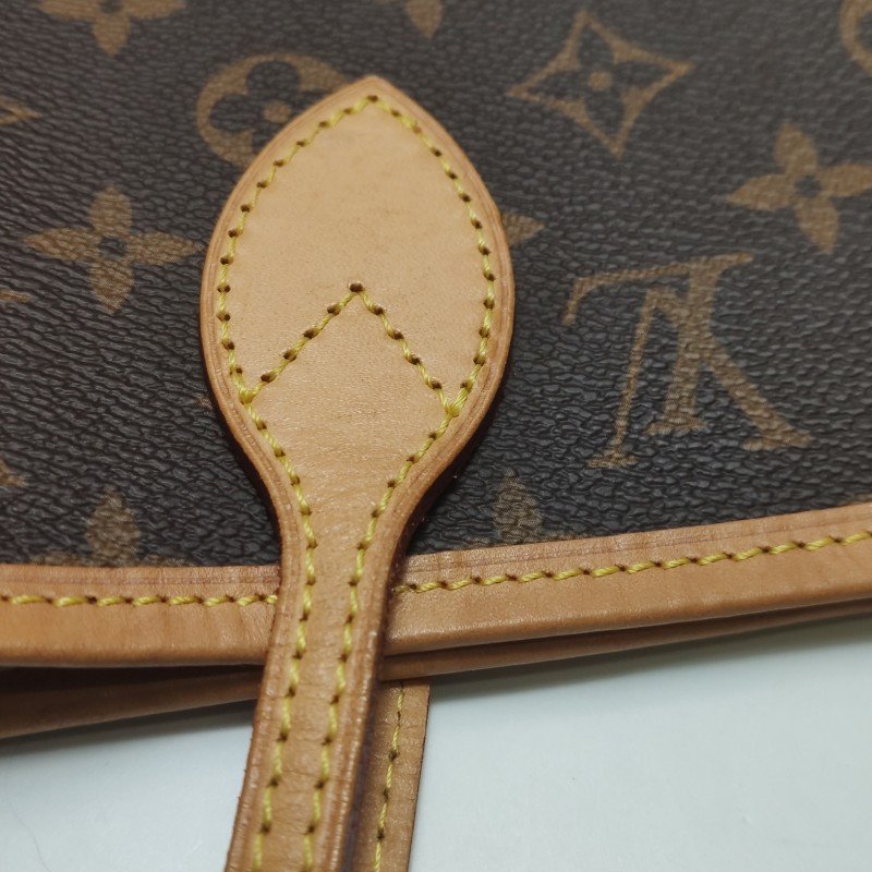 Louis Vuitton (LV) Neverfull 中號 植鞣革Monogram印花束帶子母包單肩包 芯片款-14