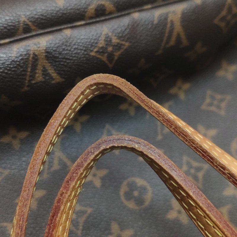 Louis Vuitton (LV) Neverfull 中號 植鞣革Monogram印花束帶子母包單肩包 芯片款-20