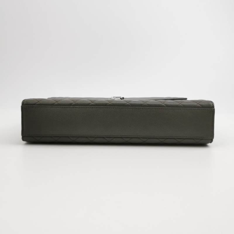 Saint Laurent Envelope大號牛皮純色絎縫YSL標誌單肩包-5