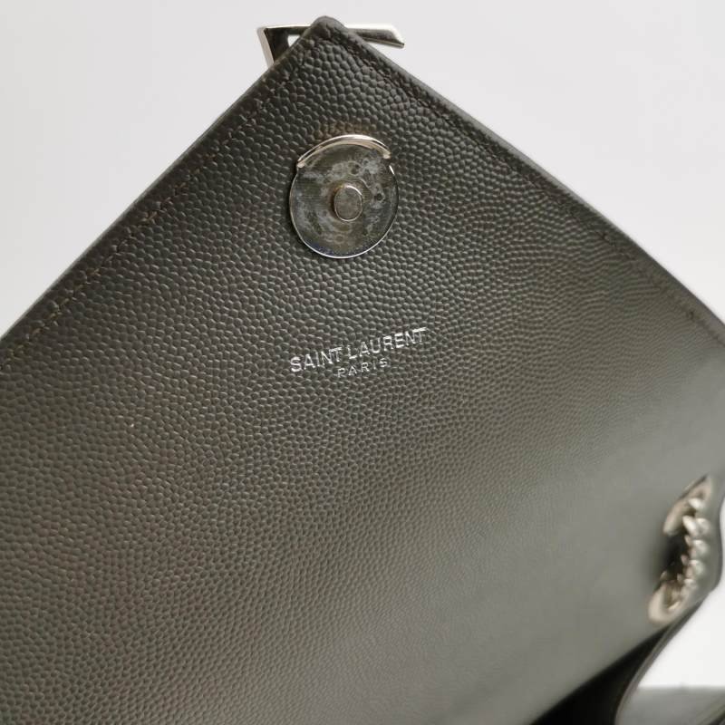 Saint Laurent Envelope大號牛皮純色絎縫YSL標誌單肩包-7