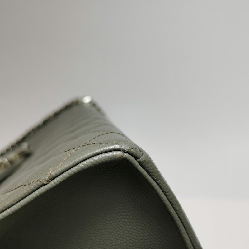 Saint Laurent Envelope大號牛皮純色絎縫YSL標誌單肩包-18