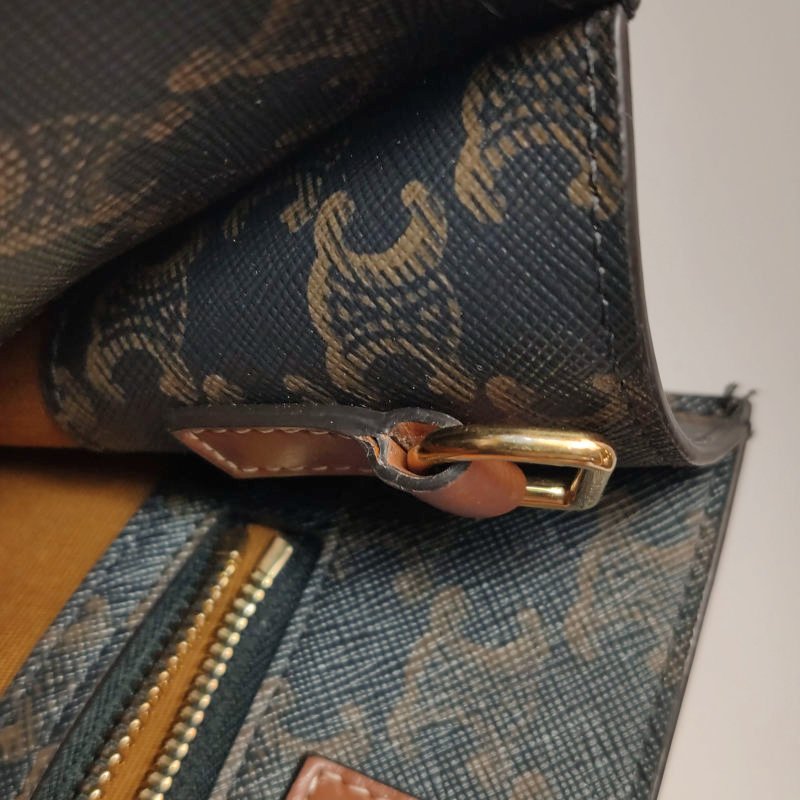 Celine Cabas小號牛皮凱旋門印花印刷Logo手提包-8