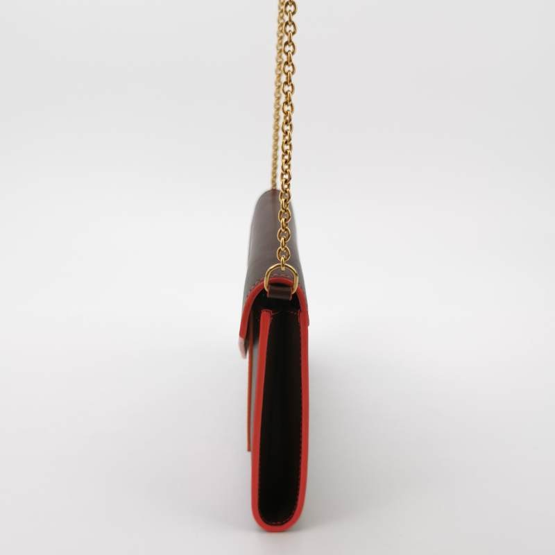 Celine 牛皮拼色字母Logo翻蓋單肩包斜挎包-2