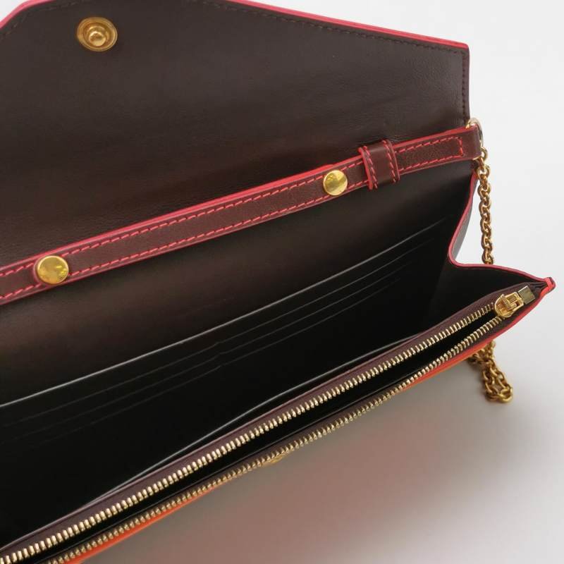 Celine 牛皮拼色字母Logo翻蓋單肩包斜挎包-6