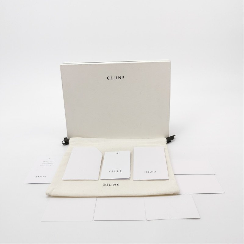 Celine 牛皮拼色字母Logo翻蓋單肩包斜挎包-7