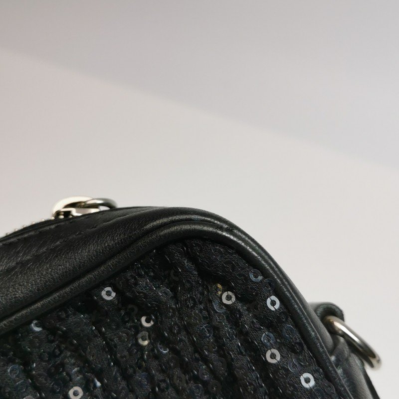 Miu Miu牛皮亮片褶皺斜挎包單肩包-14