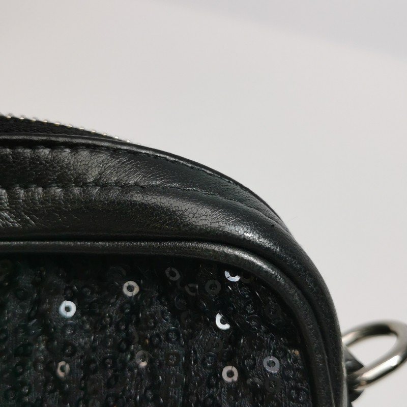 Miu Miu牛皮亮片褶皺斜挎包單肩包-16