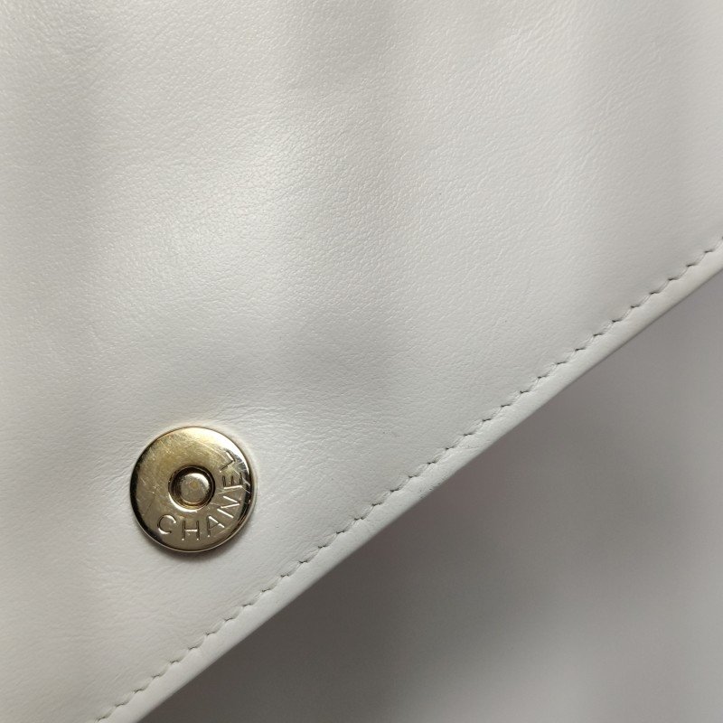 Chanel Boy Bag牛皮菱格方形雙C鎖扣WOC斜挎包單肩包-17