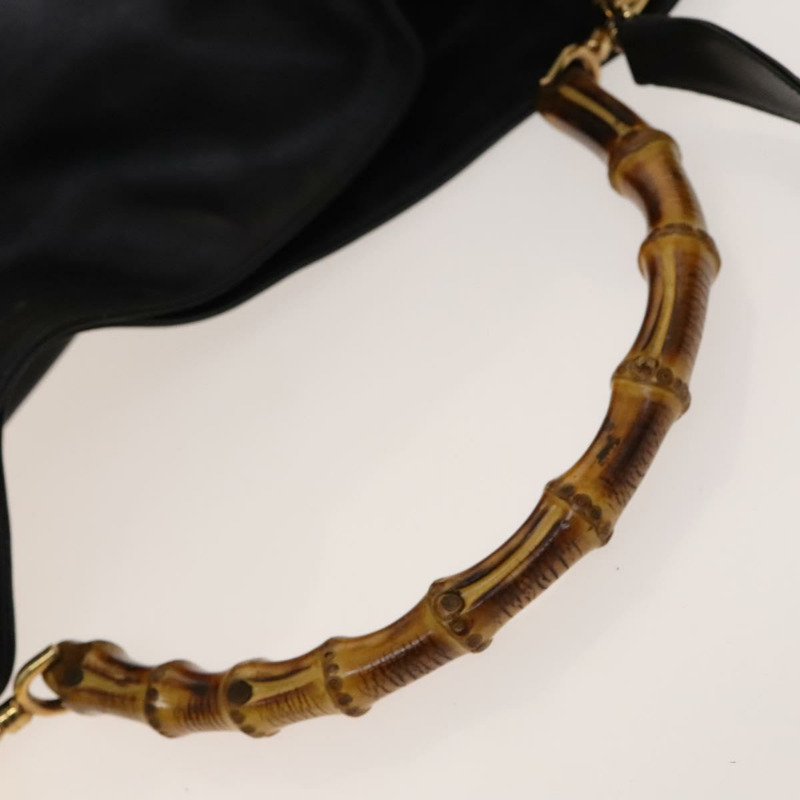 【日本直送】GUCCI 竹節肩背包 皮革 兩用 黑色 金色 001 1998 1577 正品 139142-7