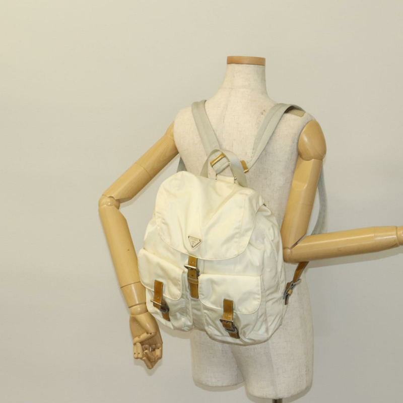 【日本直送】PRADA 雙肩包 尼龍 白色 銀色 正品 138353-26