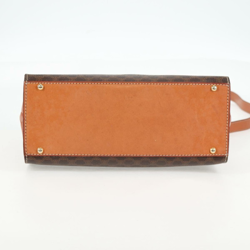 【日本直送】CELINE Macadam帆布手提包 PVC皮革 2way Brown Gold Auth ki5899-4