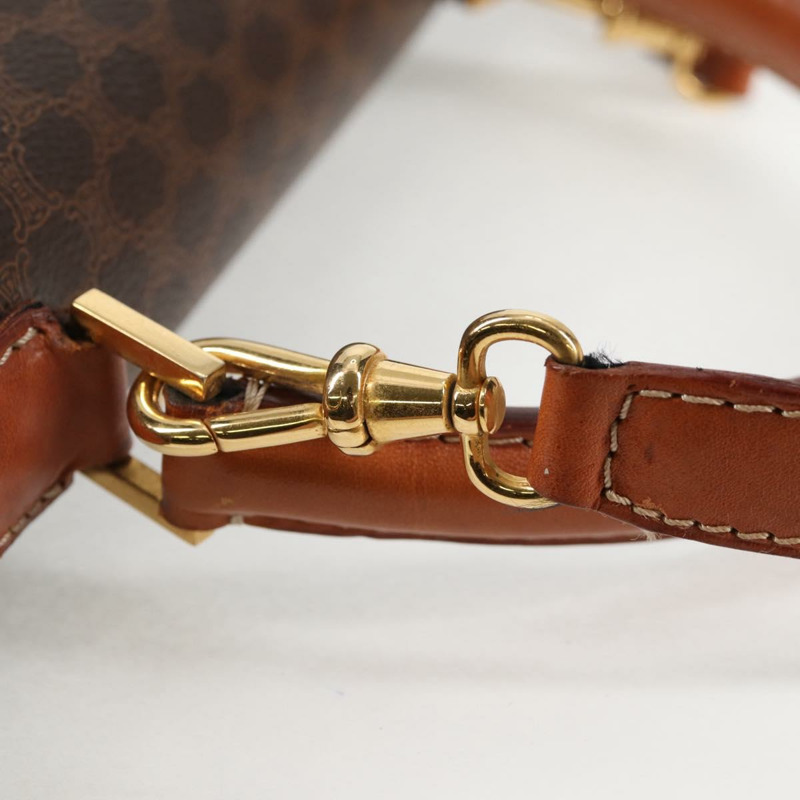 【日本直送】CELINE Macadam帆布手提包 PVC皮革 2way Brown Gold Auth ki5899-8