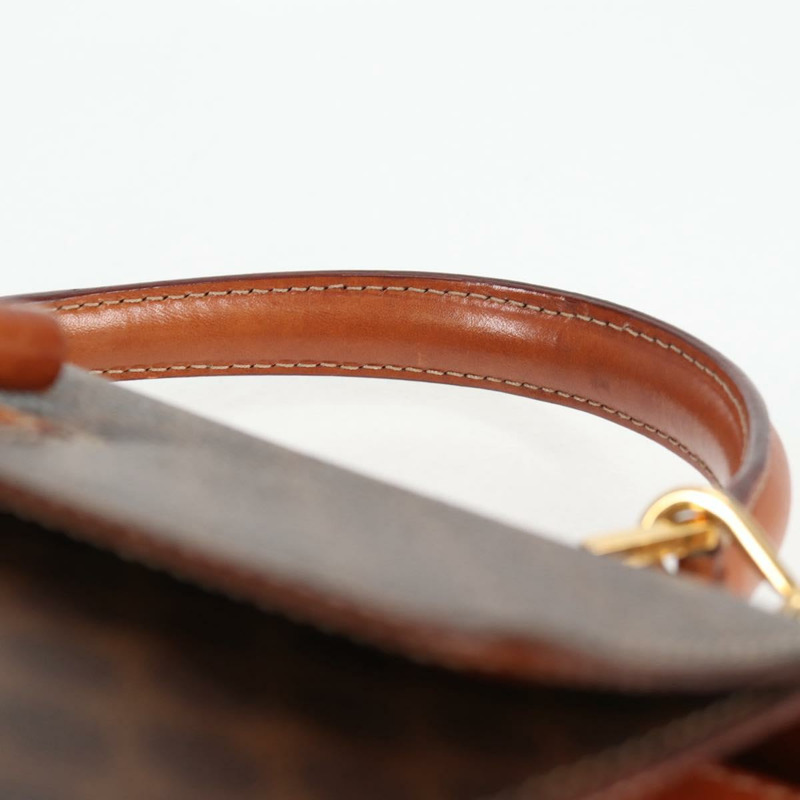 【日本直送】CELINE Macadam帆布手提包 PVC皮革 2way Brown Gold Auth ki5899-14